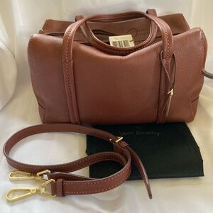 Vera Bradley Mallory Satchel/Mesa Brown. Genuine leather, detachable strap. NWT